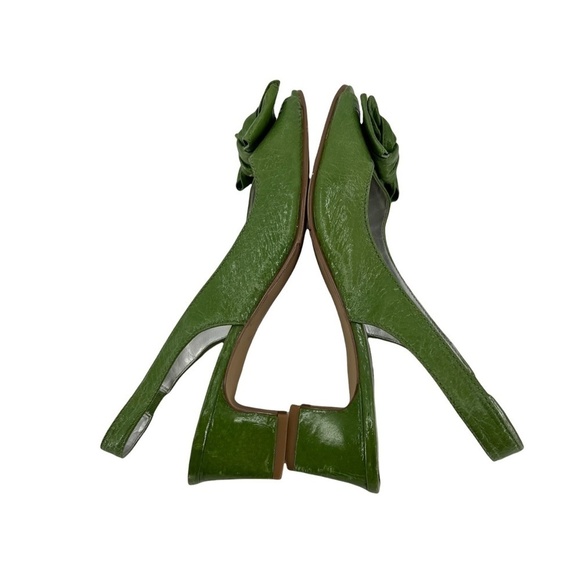 Moda Spana Green Slingback Square Peep Toe Heels Size 6 1/2 Women’s - Picture 4 of 7